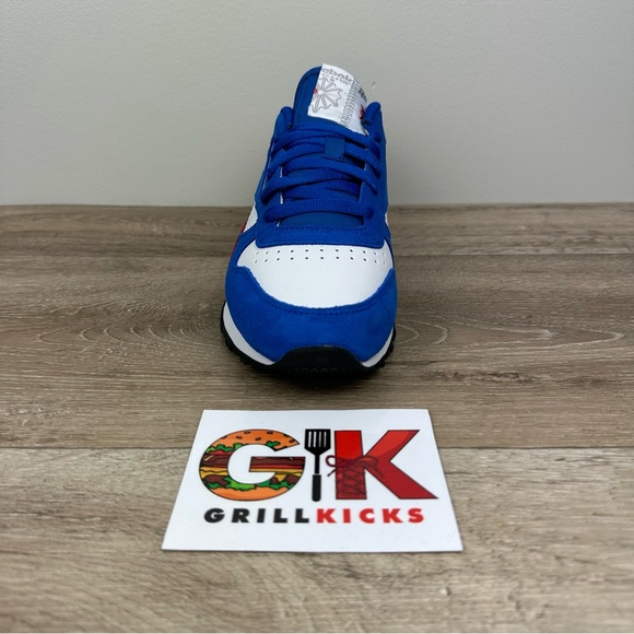 Youth Reebok Classic Leather Blue Red Boys HQ1470 - Picture 2 of 5